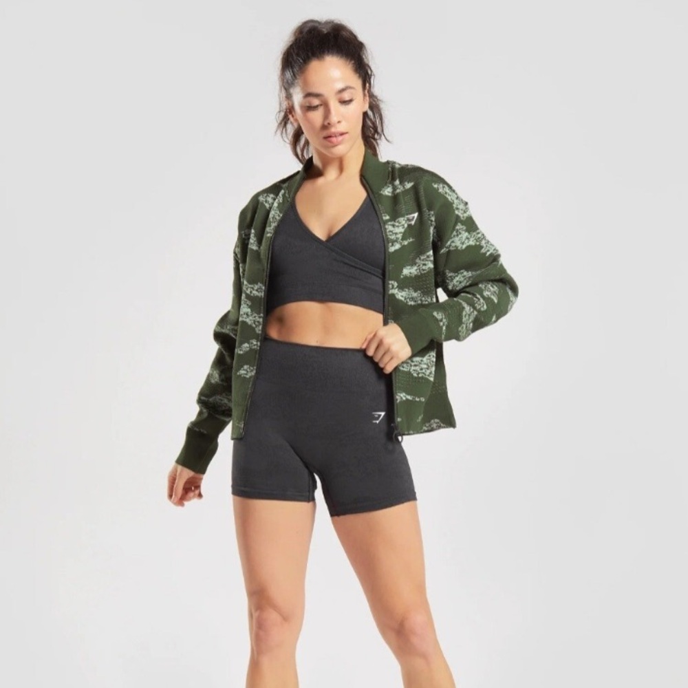 G Large Gymshark Adapt Camo Seamless Track Jacket Moss Olive Green 1176